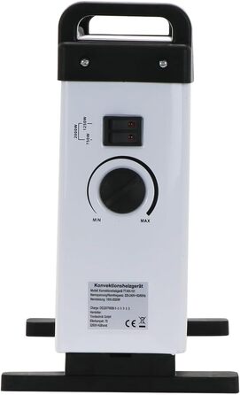 Електричний конвекторний обігрівач Tronitechnik® KH-101 2kW з 3 режимами нагріву, таймером та термостатом, мобільний, енергозберігаючий