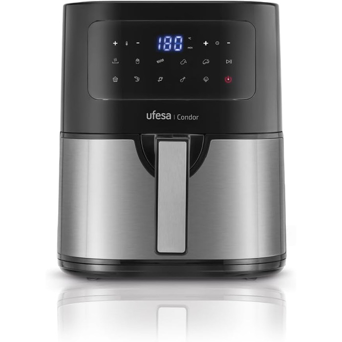 Фритюрниця Ufesa Twist з гарячим повітрям, 2л, 6 програм, 1200W, таймер, 80-200°C, без BPA, антипригарне покриття, Cool-Touch, біла, ексклюзив Amazon