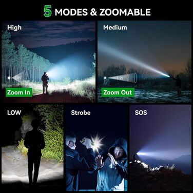 LED ліхтарик Gearlite: 2 шт., 2000 люмен, 5 режимів, водонепроникний IP65, для кемпінгу, туризму, дітей, невідкладних ситуацій (зелений)