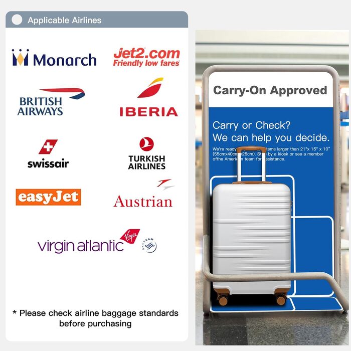 Чемодан British Traveller для ручної поклажі: жорсткий корпус ABS+PC, 8 коліс, TSA-замок, зручний ролик