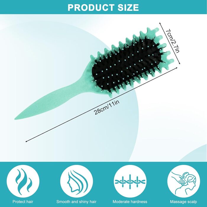 Щітка для кудрявого волосся Lockenbürste - для формування кудрів та об'єму (зелена)