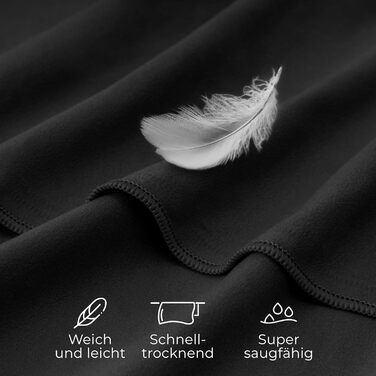 Набір з 3-х рушників Zenacross з мікрофібри з сумкою для перенесення - Швидковисихаючі та універсальні рушники для фітнесу - Розміри: XS, S, M - Petrolgrün Petrolgrün (Чорний, L - 160 x 80 см)