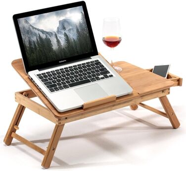 Столик для ноутбука BAKAJI: регульований, складний, 55x35x29 см
