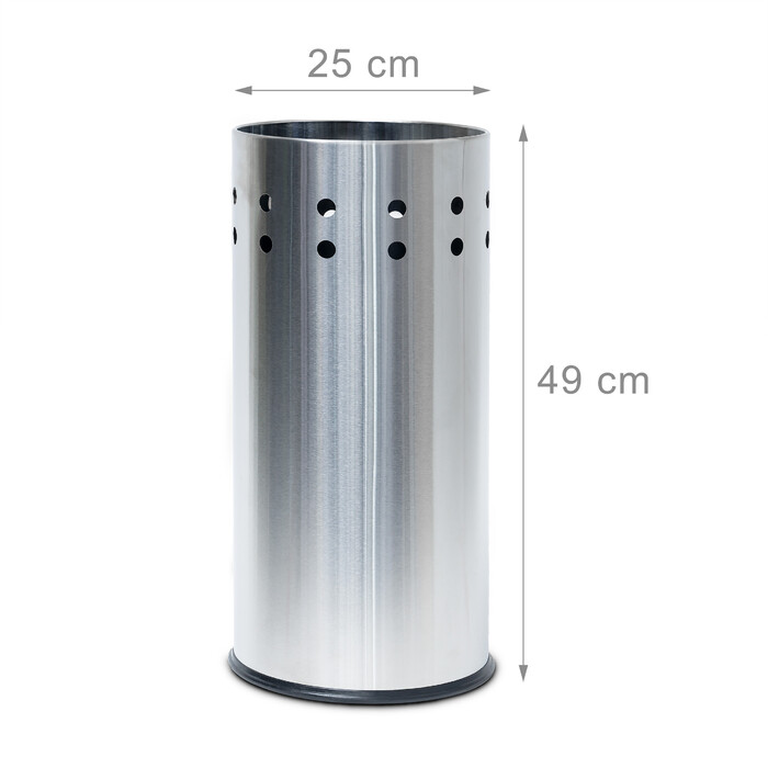Relaxdays stainless steel umbrella stand with insert