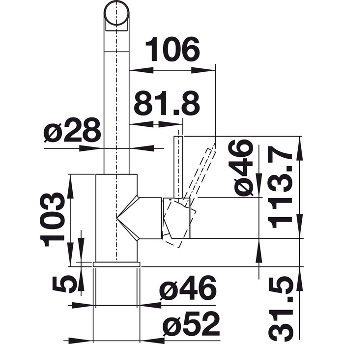 Кухонний змішувач BLANCO MILA з висувним виливом, високий тиск, керамічна картридж, запобіжник зворотного потоку, хромований, 25.5x10.5x27 см