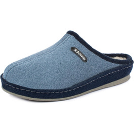 Чоловічі фетрові домашні тапочки Schawos 6030, теплі, з підкладкою з шерсті, з устілкою, міцна підошва, неслизькі, 42 EU, морські, 10w