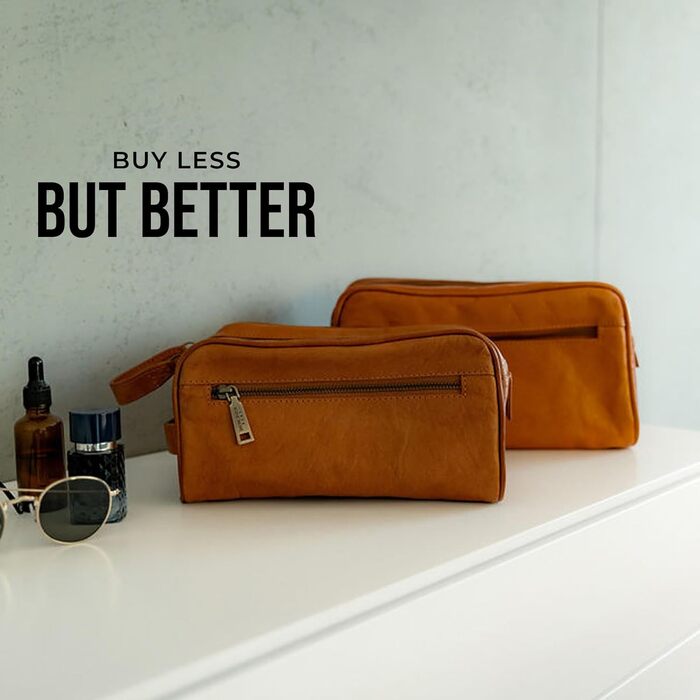 Шкіряна косметичка Berliner Bags Vintage Kulturbeutel Tim XL для чоловіків та жінок, коричнева