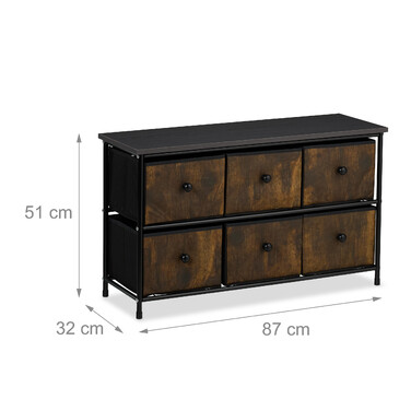Relaxdays Sideboard with 6 Drawers