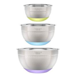 Набір мисок для змішування Cuisinart CTG-00-SMBS з нержавіючої сталі з антиковзаючим дном, 3 шт. (3л, 3л, 5л), багатоколірні