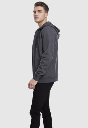 Чоловіча базова толстовка-худі Urban Classics Basic Zip Hoody на блискавці, колір Charcoal (темно-сірий)