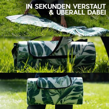 Плед для пікніка Heimtexland XL водонепроникний 200x200 см помаранчевий, килимок для пляжу, кемпінгу, фестивалів, складаний з ручкою