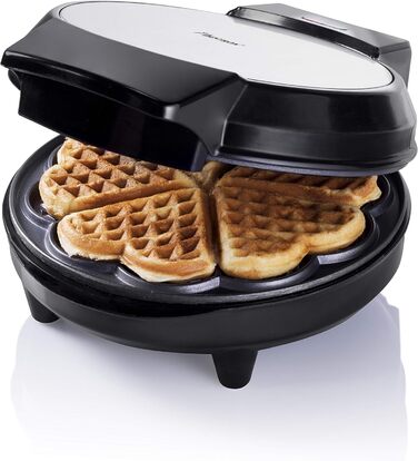 Bestron Heart-Shaped Waffle Maker - Non-Stick 700W Electric Waffle Iron - Single