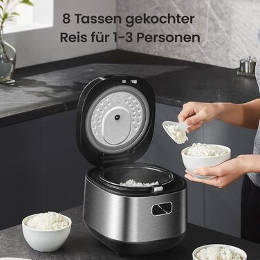 Рисоварка Midea 2л, 9 програм, антипригарна, пароварка, таймер, швидке приготування, для 1-3 осіб