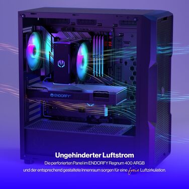 Корпус для ПК Endorfy Regnum 400 Air ATX, загартоване скло, 4x120мм ARGB вентилятори