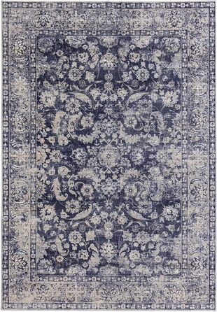 Килим TALETA для вітальні, м'який короткий ворс, синій, 120x170 см, придатний для прання