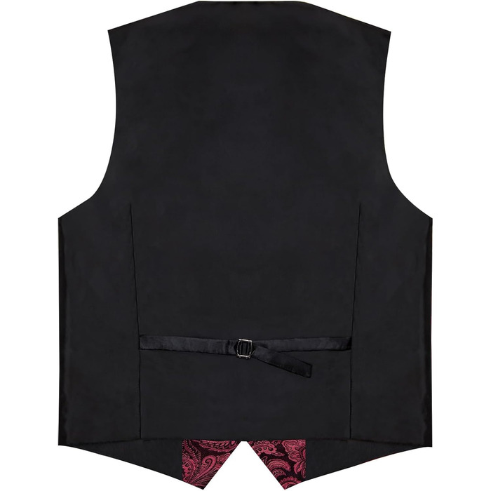 Костюмний аксесуар Dibangu: жилет, краватка, хустинка, запонки, лапільєрний значок (7 шт.) з паєтною вишивкою, бордовий (M)