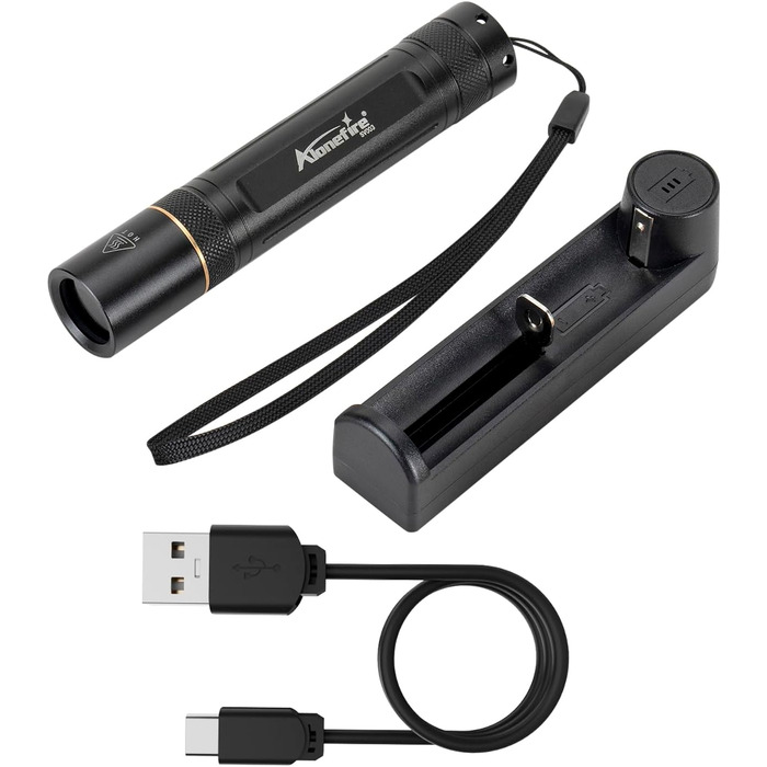 Ультрафіолетовий ліхтарик Alonefire SV003 10 Вт 365нм, портативний, акумуляторний, для виявлення сечі домашніх тварин, пошуку бурштину, риболовлі та затвердіння смоли, алюмінієвий корпус, зарядний пристрій, батарея в комплекті