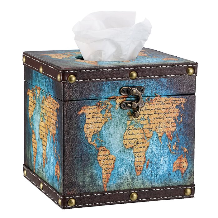 Скляний органайзер для серветок BTSKY: дерев'яний + PU, ретро-дизайн, для дому та офісу