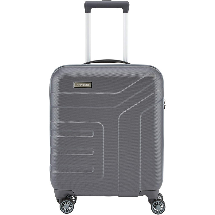 Жорсткий валізний набір Travelite VECTOR 55 см, 40 л, 4-колісний ручний багаж із TSA-замком, відповідає IATA, антрацит, червоний, стильний дизайн