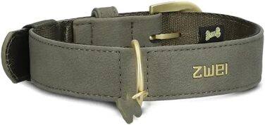 Нашийник для собак ZWEI Leo LE15 з якісної штучної шкіри, регульований, для середніх та великих собак, обхват шиї 37-50 см, Fango