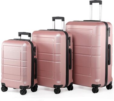 Чемодан ручної поклажі TANTOMI 20 дюймів, жорсткий корпус ABS+PC, телескопічна ручка, коліщатка, 3-цифровий замок, набір (M/L/XL), 41л, світло-темно зелений колір