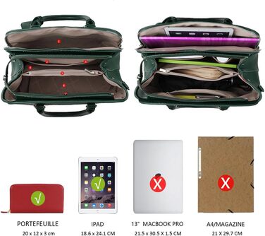 Стильна жіноча сумка-шопер David Jones з PU шкіри - елегантна сумка через плече, зручна для роботи та повсякдення (Зелена)