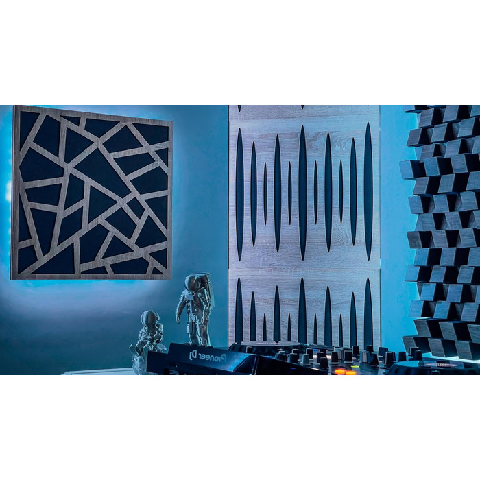 Набір акустичних басових пасток для кутів PULSE-100mm (4 шт), 50x50x10 см, колір горіх — звукопоглинаючі панелі для студії звукозапису