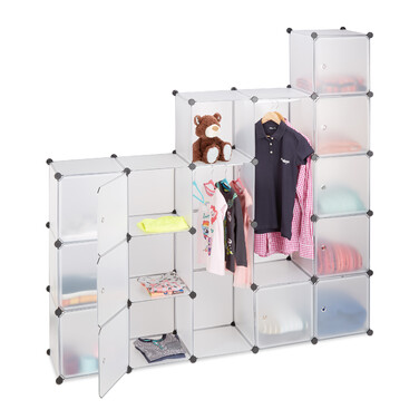 Relaxdays Clothes Cabinet, Modular System with 14 Compartments