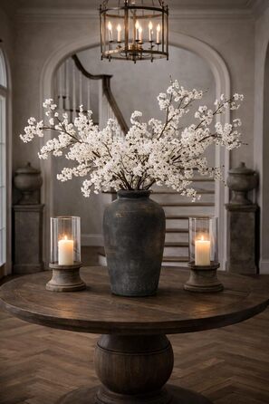 Велика керамічна ваза ручної роботи, 27.9 см, мінімалістична, декоративна ваза в стилі фермерського дому для декорування дому, вітальні, полиці, входу, весілля, столу (бронза)