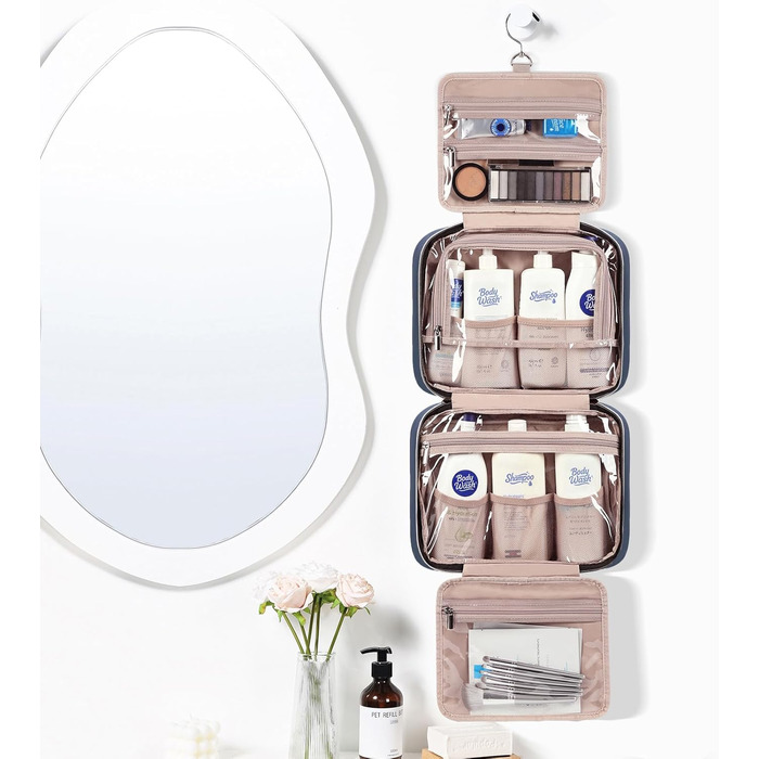 Сумка-органайзер для подорожей NISHEL для жінок, блакитна. Зручна для шампунів, кондиціонерів, пензликів та аксесуарів