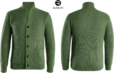 Чоловічий кардиган Runcati з грубого в'язання, великий розмір L, з коміром-шарфом та ґудзиками