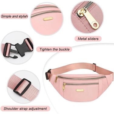 Гірчатка поясна водонепроникна для жінок та чоловіків, сумка через плече, поясна сумка, білий (рожевий)