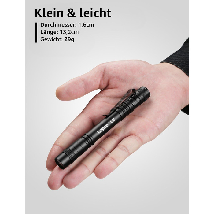 Ліхтарик LED Mini IPX4 Водостійкий, 3 режими, стік-ліхтарик для інспекції, роботи, ремонту (2 шт.), чорний