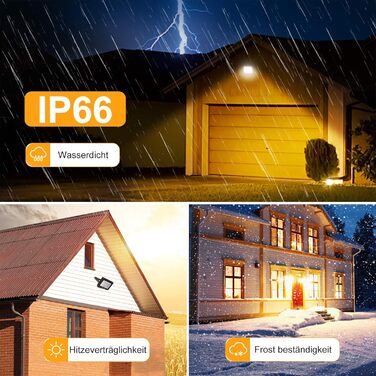 MEIKEE 60W LED Flood Light Outdoor 2700K Warm White 5200LM Super Bright LED Floodlight IP66 Waterproof Spotlight for Garden, Backyard, Driveway, Doors, Garage, Hallway 2 Pieces (15.0 Watt)