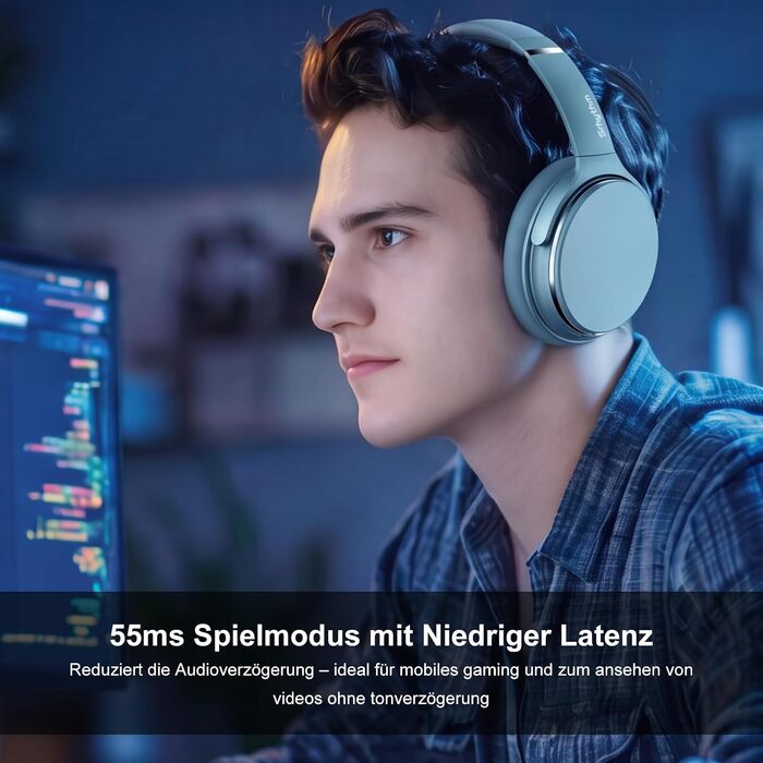 Бездротові навушники Srhythm NC25 з активним шумозаглушенням (ANC), Bluetooth, Hi-Fi звук, глибокий бас, NFC, вбудований мікрофон, складані (М'ятно-зелений)