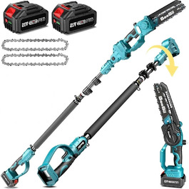 Акумуляторна міні-пила SEESII 8000mAh, 6 дюймів, з автоматичною змащенням та запасним ланцюгом. Ідеальна для стрижки гілок та різання деревини.