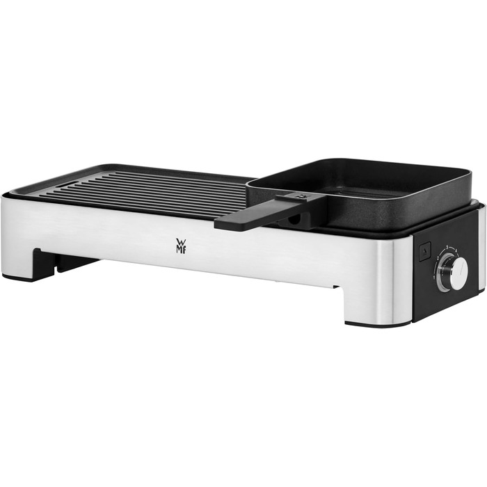 WMF Kitchen Mini Electric Table Grill for 2 with Vegetable Pan - Compact Electric Grill, Adjustable Temperature, 1000W