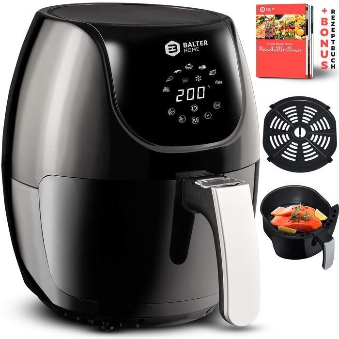 Фритюрниця Balter Airfryer HL-551T 5.5л з оглядовим вікном, 12 програм, мультифункціональна, з 100 рецептами