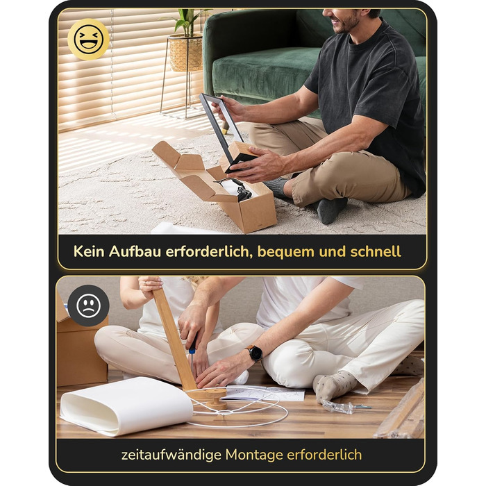 LED настільна лампа EDISHINE з дерева, торкання, регулювання яскравості та функцією пам'яті, 3 колірні температури, 350 люмен, сучасна лампа для вітальні, офісу, подарунок, чорний сучасний стиль