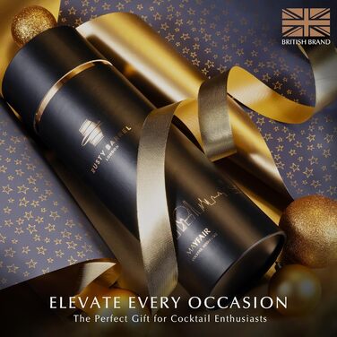 Набір для коктейлів Rusty Barrel Mayfair – шейкер з нержавіючої сталі, аксесуари для приготування коктейлів, подарункова коробка