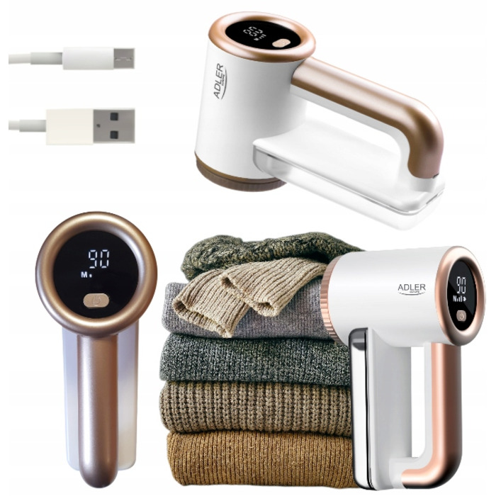 Акумуляторна машинка для видалення ковтунців ADLER з LCD-дисплеєм, 5 Вт