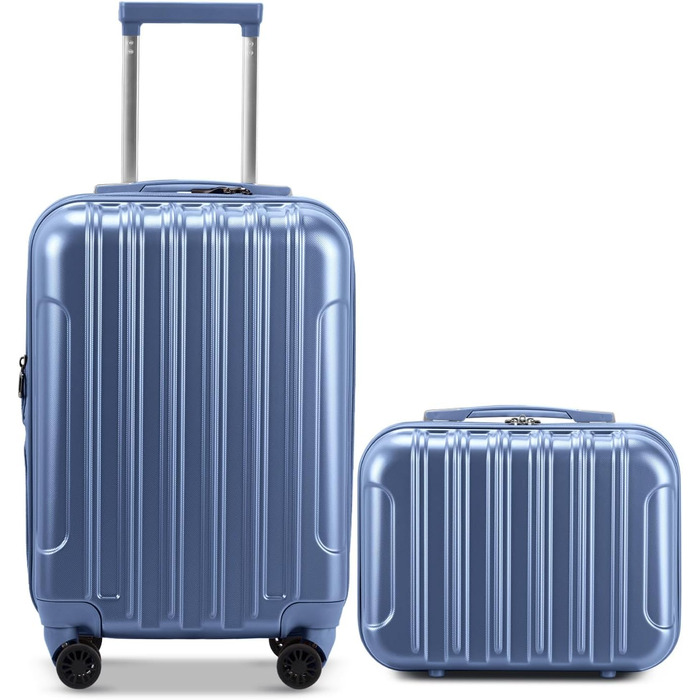 Набір валіз LEADZM 3 шт. з колесами, великий, жорсткий, з ABS+PC, телескопічна ручка, ручна поклажа (М'ятно-зелений)