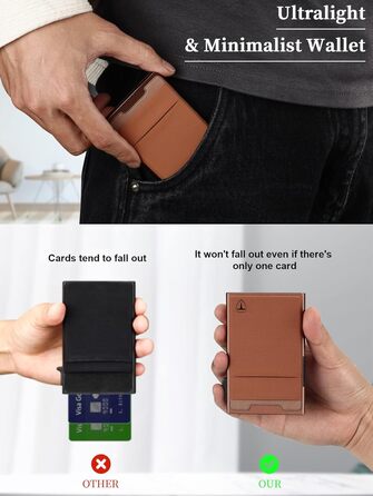 Гаманець-органайзер для карток RFID захистом, Pop-up, з відділенням для монет, коричневий (1 шт.)