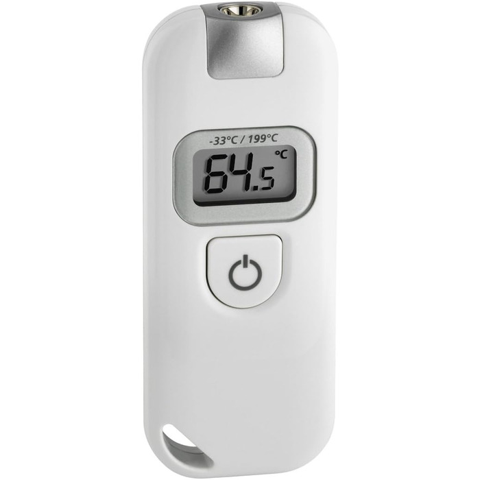 TFA Dostmann Slim Flash Infrared Thermometer, contactless measurement, ideal for household/craft/hobby use, easy to use, White, L 36 x W 12 x H 91 mm