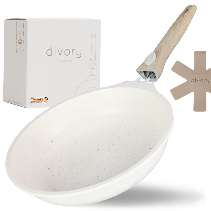 Сковорідка Brat з антипригарним покриттям, знімною ручкою, для всіх плит (індукція) + захисні підкладки з повсті, без PFOA/PFOS