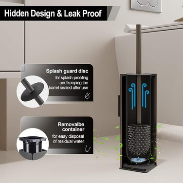 Настінна щітка для унітазу BVL з тримачем, без свердління, з силіконовими насадками (білий матовий)