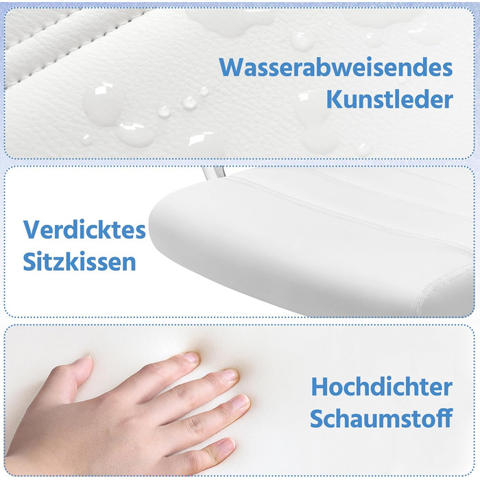 Офісне крісло Yaheetech: ергономічне, з підлокітниками, поворотне, до 130 кг, біле