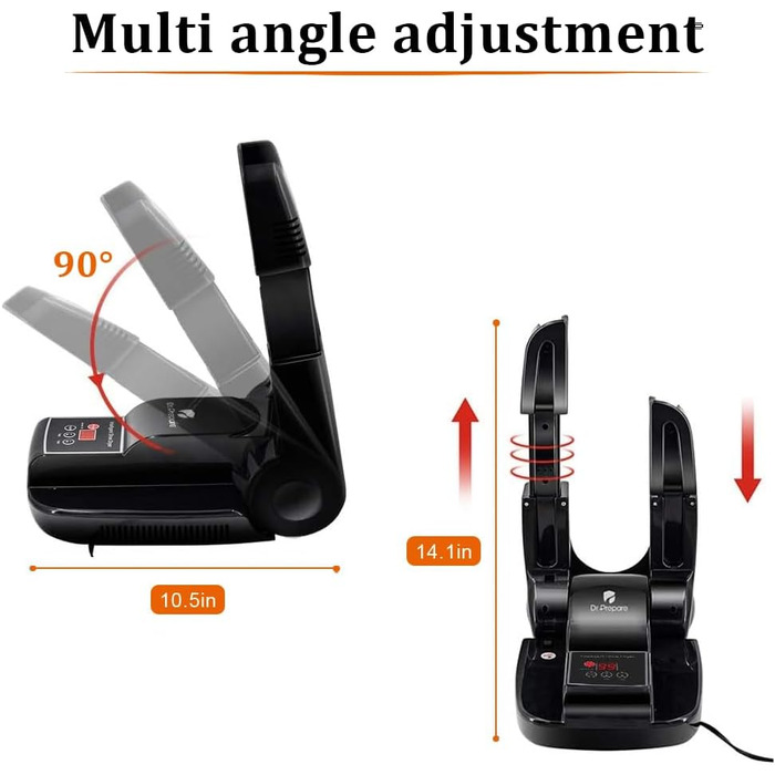 Електричний сушильник для взуття - сушильник для черевиків та взуття з таймером, регульована довжина