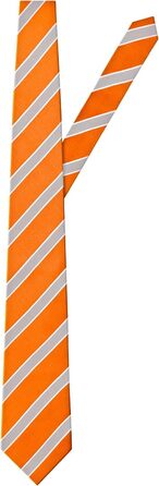Краватка чоловіча Vincenzo Boretti, шовк, смугаста, помаранчева, 8 см, для костюма та сорочки, діловий стиль, весілля