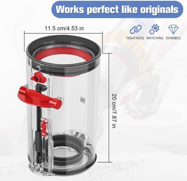 Dyson V11/V15/SV14/SV15/SV22 Dust Bin Replacement - Compatible with 970050-01 & 965443-01